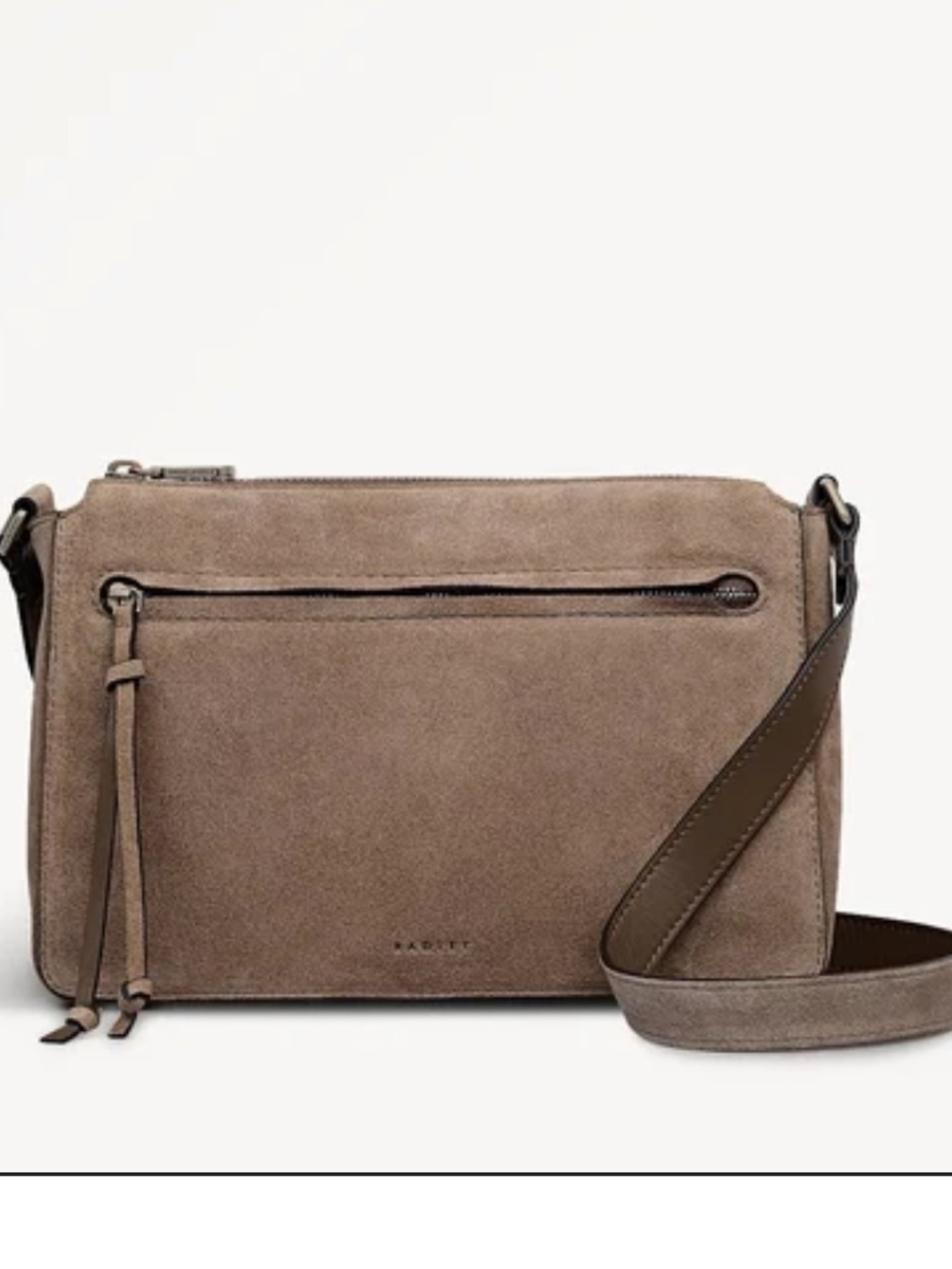 NEW! RADLEY LONDON Fountain Park Coffee Suede Crossbody Bag
